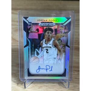 2019 Prizm Draft Picks Jordan Poole Auto Silver